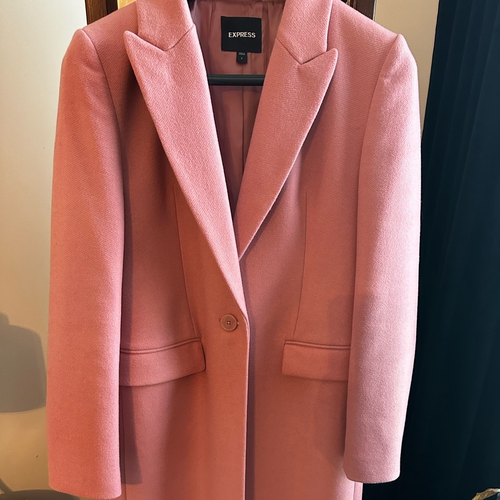 Rose pink Express wool topper coat